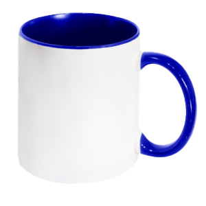 TAZA CON COLOR EN INTERIOR Y ASA